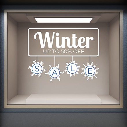 Sale blue-white snowflake